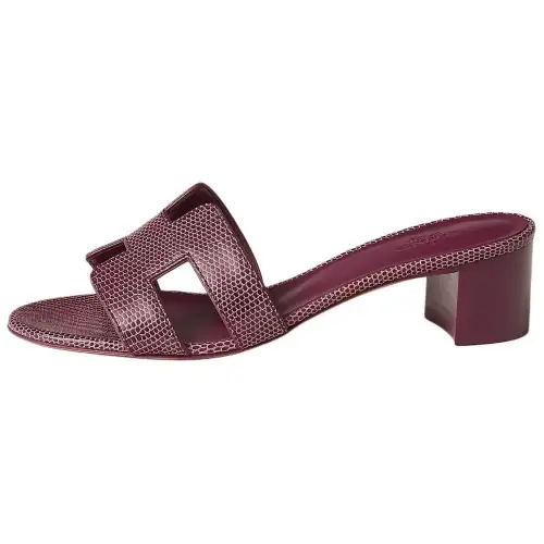 HERMES Oasis Slide Slippers 5cm Women's Purple