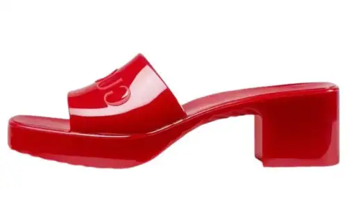 Gucci Wmns 60mm Slide Sandal 'Hibiscus Red' Women's