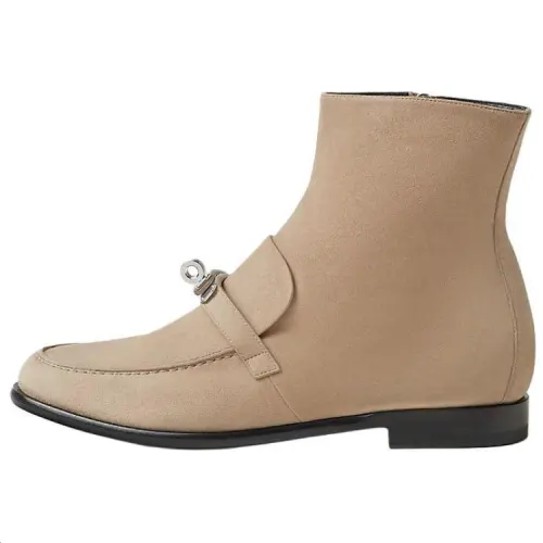 HERMES Kelsy Ankle Boots Women's Beige
