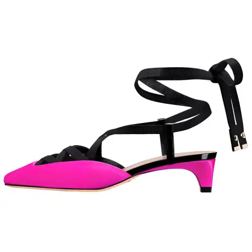 DIOR Chunky Heel High Heels 4cm Women's Pink