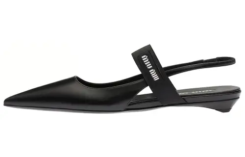 MIU MIU Leather Casual Shoes Women's Black