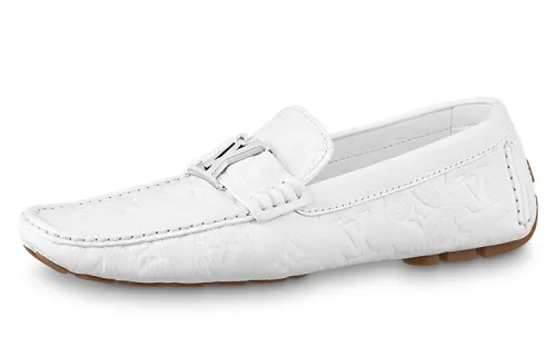LOUIS VUITTON Monte Carlo Leather Casual Shoes Men's White