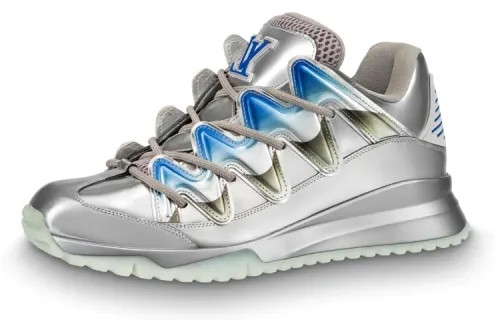 LOUIS VUITTON Zig Zag Comfortable Low top Casual Shoes Men's Bright Silver