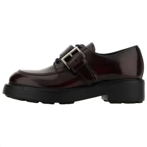 PRADA Diapason Leather Casual Shoes Women's Umber