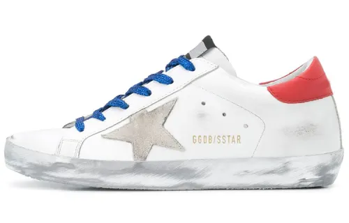 Golden Goose Super Star Trendy Stylish Skateboarding Shoes Women's White Red Blue