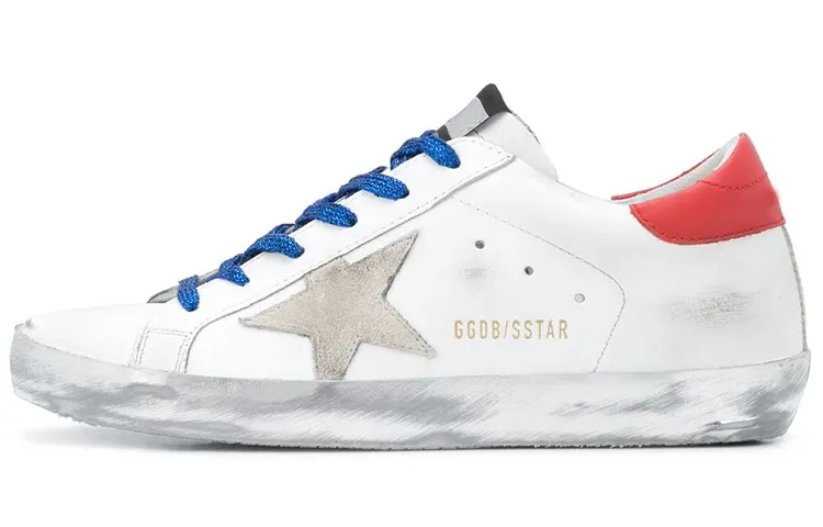 Golden Goose Super Star Trendy Stylish Skateboarding Shoes Women's White Red Blue