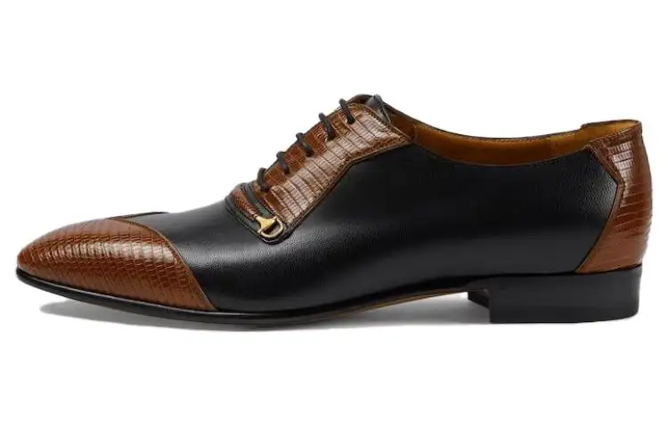 GUCCI Leather Fashion Trend Casual Shoes Men's Black Brown