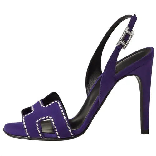 HERMES Holy One Strap Sandals 10.5cm Women's Purple