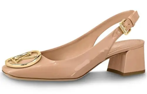 LOUIS VUITTON Madeleine Spool Heel High Heels 6.5cm Women's Nude Pink