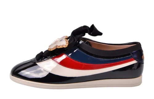 Gucci Wmns Falacer Sneakers 'Black Vernice Crystal' Women's