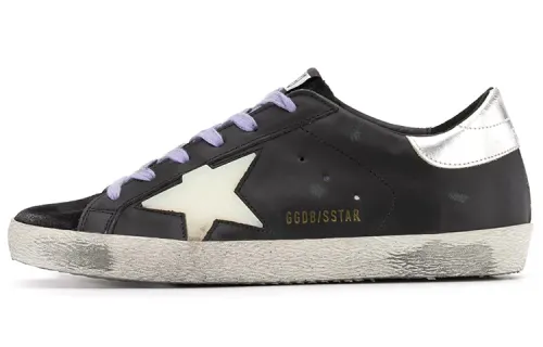 Golden Goose Super Star Low top Stylish Skateboarding Shoes Women's Black Distressed