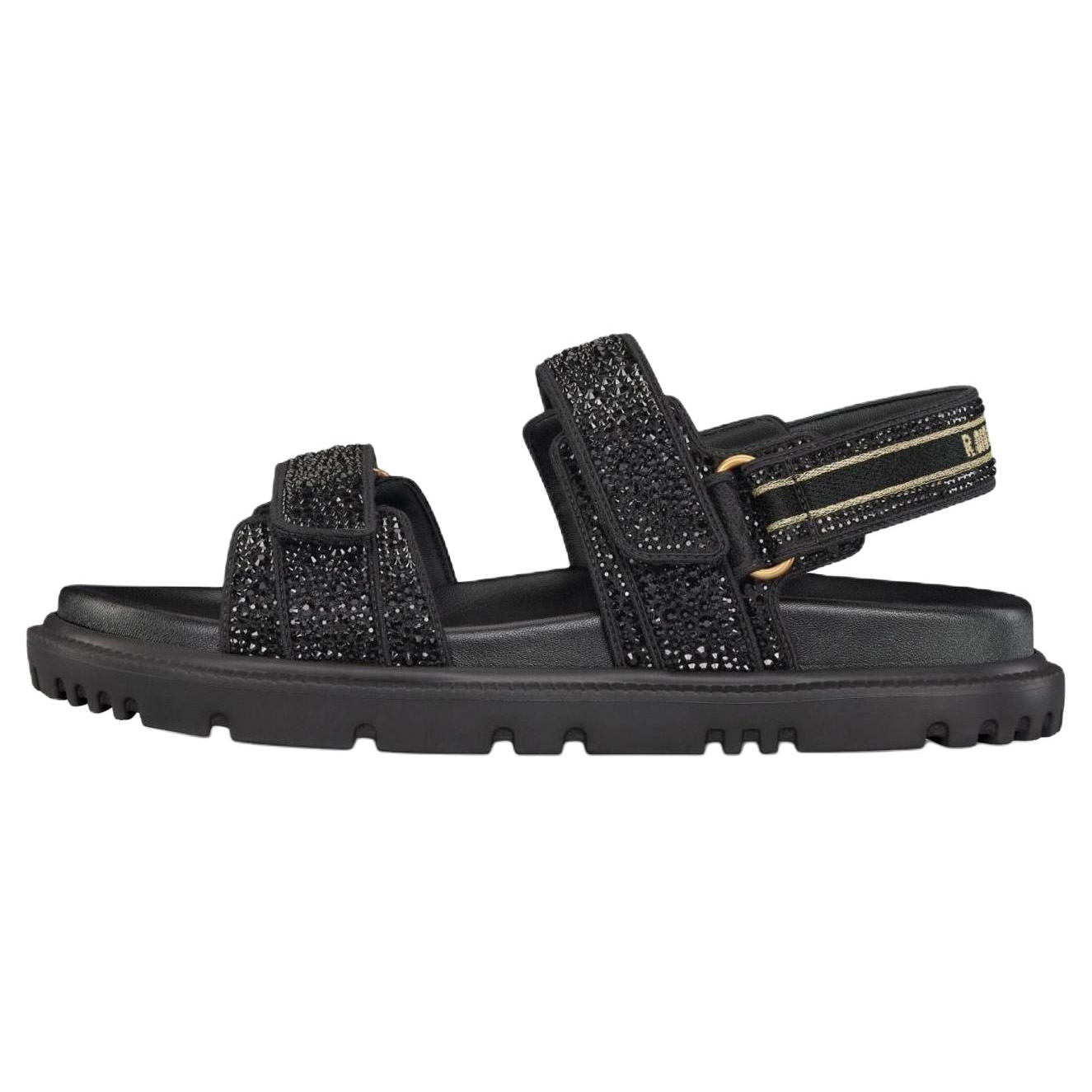 DIOR DiorAct Leather Beach Sandals Women's Black