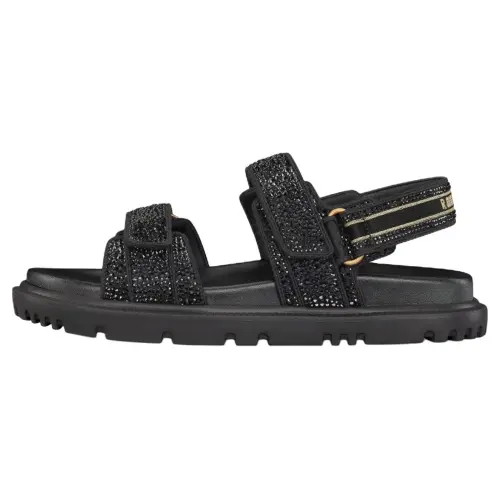 DIOR DiorAct Leather Beach Sandals Women's Black