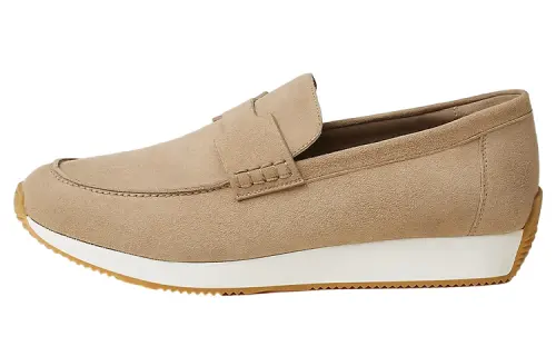 HERMES Ground Suede Men's Casual Shoes Men's Brown