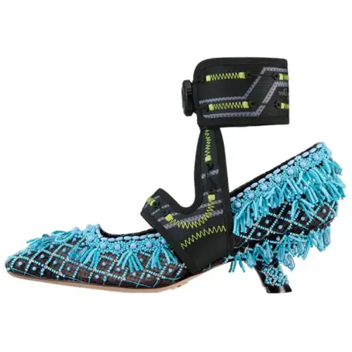 DIOR 62 22 Mesh, Textile Slim Heel High Heels Women's Blue