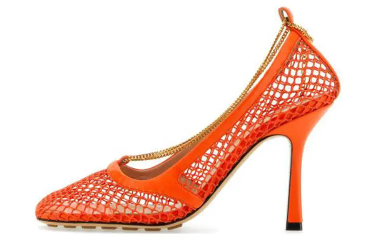 Bottega Veneta Chain Embellished Squared Toe Pumps