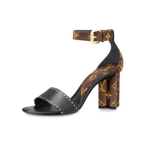 LOUIS VUITTON Silhouette One Strap Sandals Women's Black