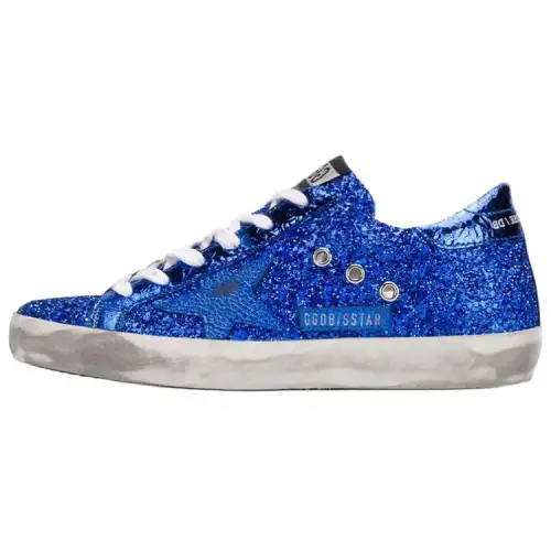 Golden Goose Super Star Skateboard Shoes Women's Low Top Blue