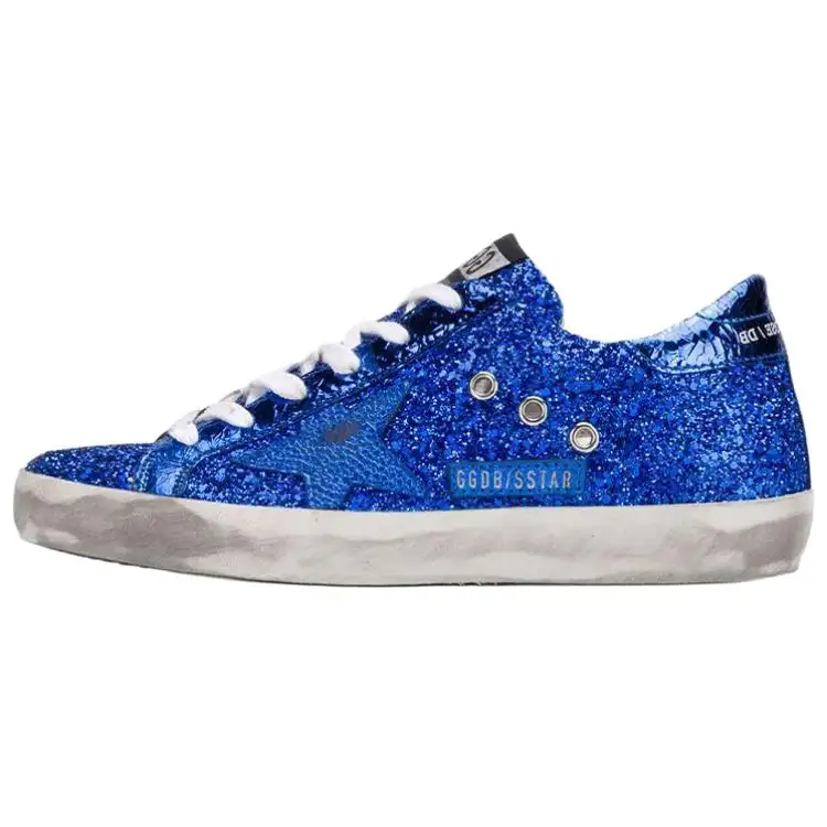 Golden Goose Super Star Skateboard Shoes Women's Low Top Blue