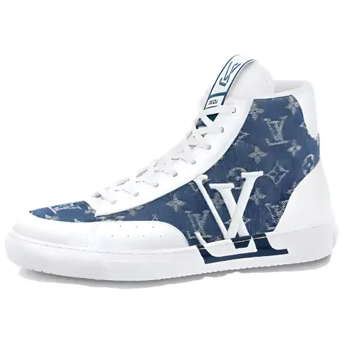 LOUIS VUITTON Charlie Stylish Skateboarding Shoes Women's Blue White
