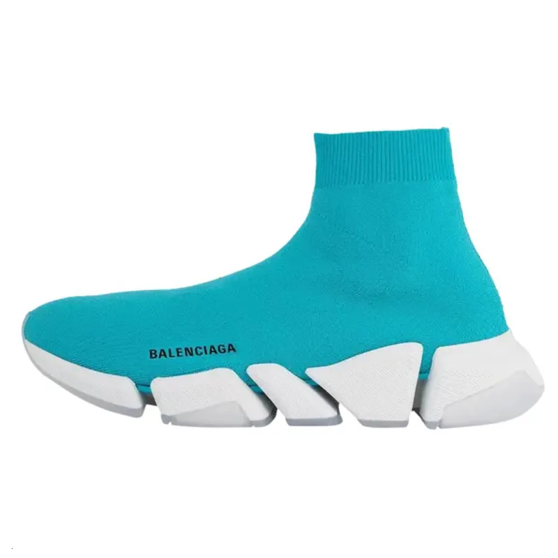 Balenciaga Speed 2.0 High top Casual Shoes Men's Blue