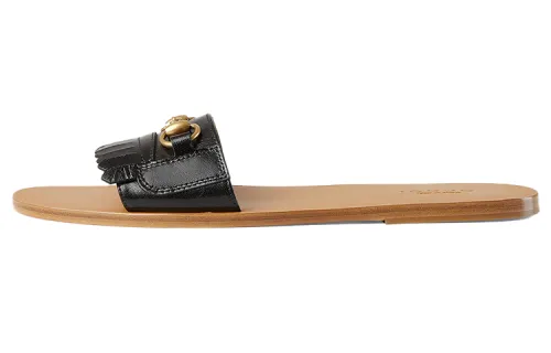 GUCCI Horsebit Rubber Sole Quiet Slide Slippers Men's Black Brown