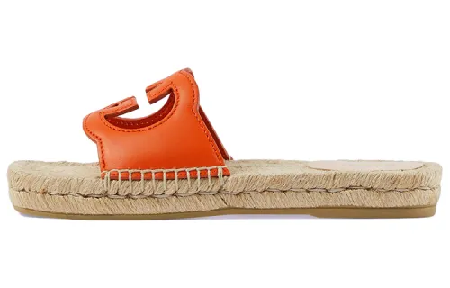 GUCCI Interlocking Slide Slippers Women's Orange
