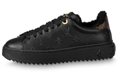 LOUIS VUITTON Time Out Cow Leather Low top Skateboard Shoes Women's