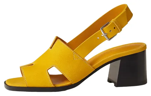 HERMES Elbe One Strap Sandals Women's Yellow