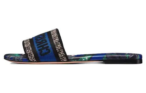 DIOR Dway Slide Slippers Women's Blue Black