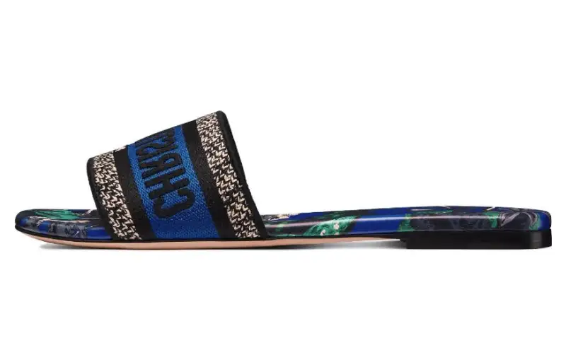 DIOR Dway Slide Slippers Women's Blue Black
