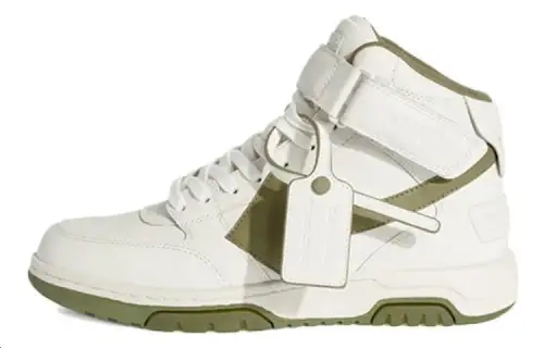 OFF WHITE Out Of Office Leather High top Skateboard Shoes Men's White