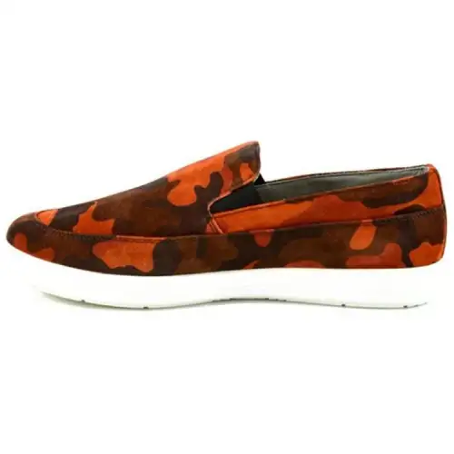 PRADA Suede Casual Shoes Men's Camouflage Red