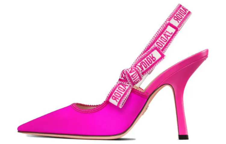 DIOR J'Adior Fabric Slim Heel High Heels 10cm Women's Pink