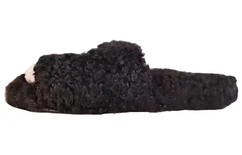 Balenciaga Furry Slides Black Women's