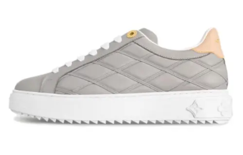 LOUIS VUITTON Time Out Leather Low top Skateboard Shoes Women's Gray