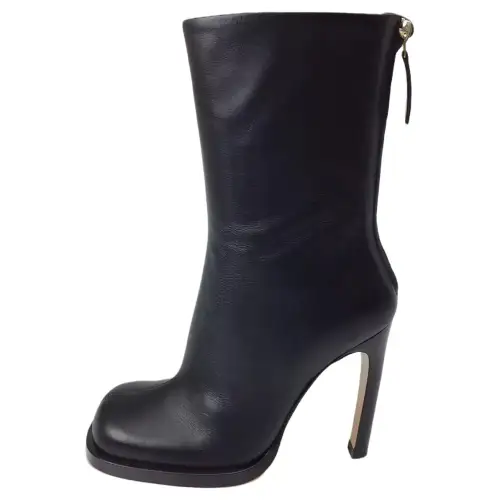 Burberry Burling Leather Ankle Boots 11cm Women's Black
