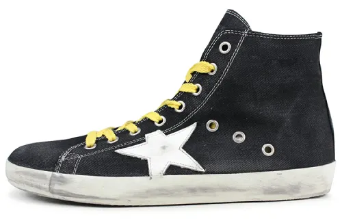 Golden Goose Francy Canvas Shoes Men's High Top Black