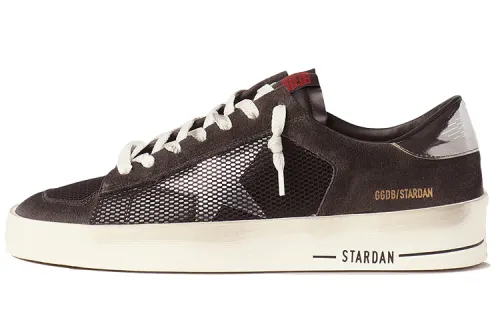 Golden Goose Stardan Low top Stylish Skateboarding Shoes Men's Black Distressed