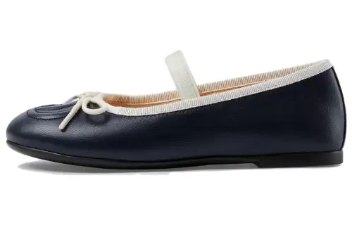 GUCCI Leather Women's Casual Shoes Women's Dark Blue