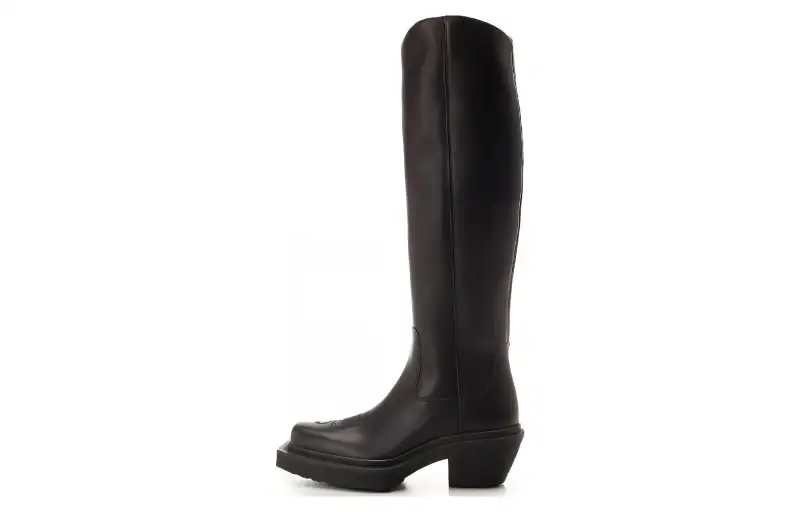 Vetements Leather Knee high Boots Women's Black