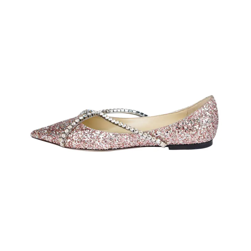 Jimmy Choo Genevi Crystal-embellished Ballerina Shoes