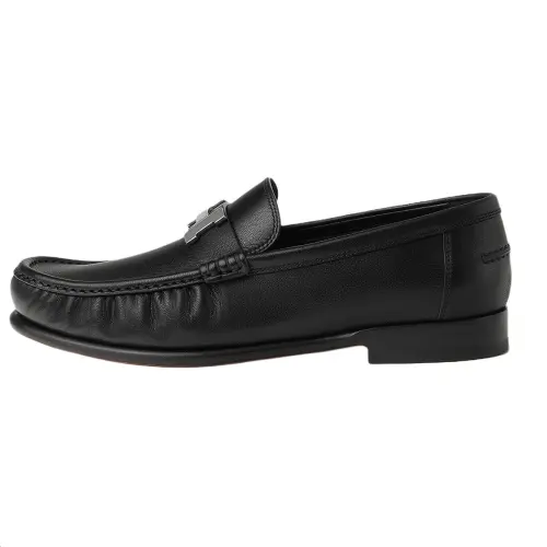 HERMES Karlo Loafers 2cm Men's Black