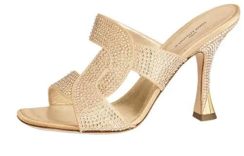 LOUIS VUITTON Sparkle Slide Slippers 9.5cm Women's Gold