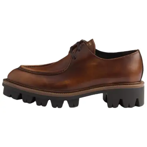 PRADA Cow Leather Casual Shoes 4.5cm Women's Brown