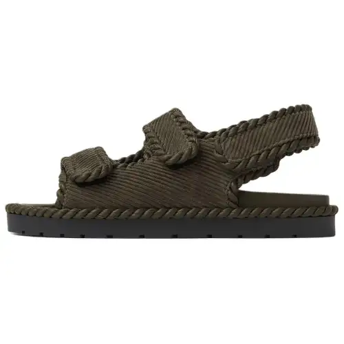 Bottega Veneta Jack Suede One Strap Sandals Women's Green
