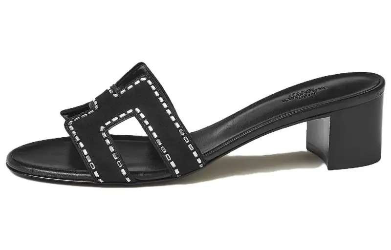 HERMES Slide Slippers Women's Black