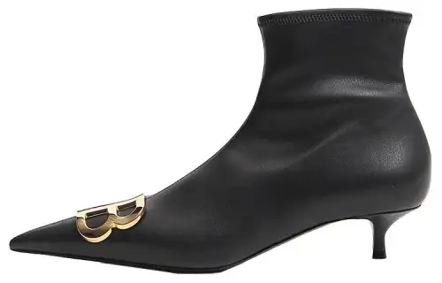 Balenciaga Knife Leather Ankle Boots Women's Black