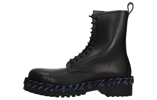 Balenciaga Leather Ankle Boots Men's Black