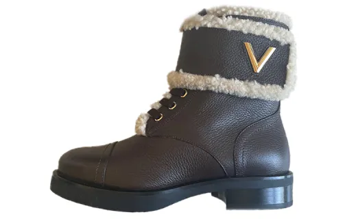 LOUIS VUITTON Wonderland Shearling Boots 'Black' Women's